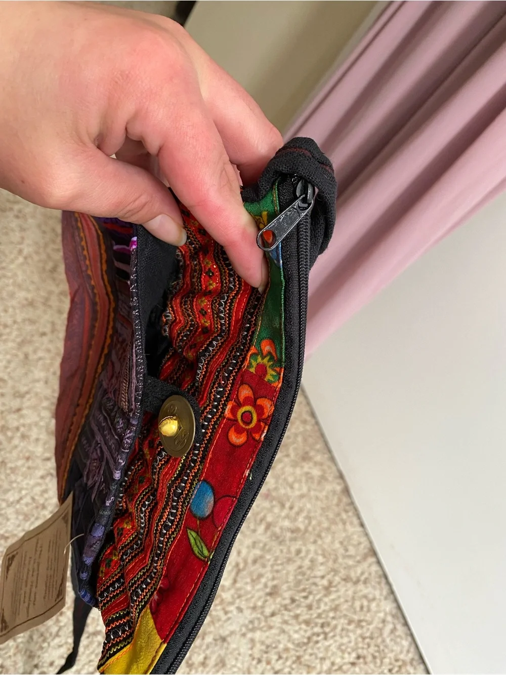 Kathmandu Imports Handcrafted Multicolor Patchwork Ethnic Cotton Crossbody Bag